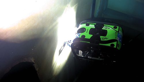 One of Sonomatic's Mini Subsea ROVs performing a subsea inspection
